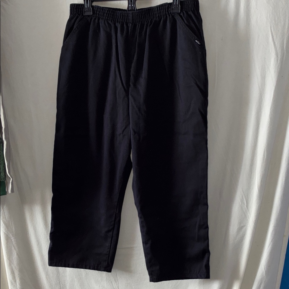 Chic Black Elastic Waist Pants